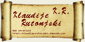 Klaudije Rutonjski vizit kartica